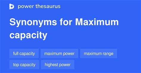 synonyms for maximum capacity.